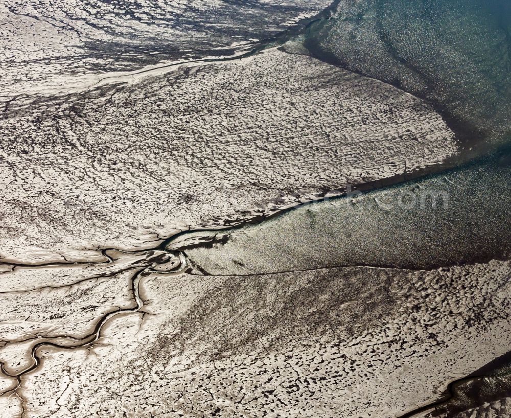 Ockholm from above - Wadden Sea of North Sea Coast vor Schluettsiel in Ockholm in the state Schleswig-Holstein, Germany