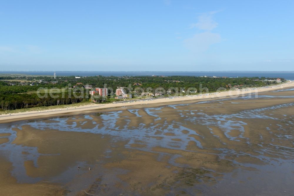 Aerial image Nieblum - Wadden Sea of North Sea Coast Island Foehr near Nieblum in the state Schleswig-Holstein