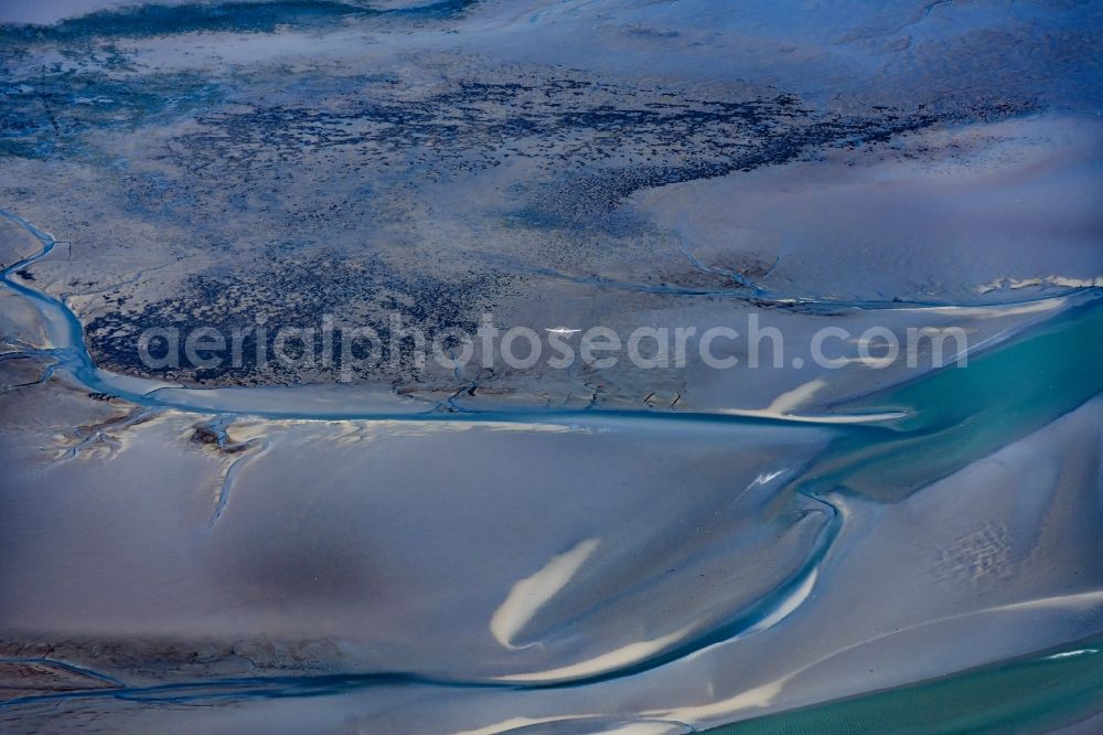 Aerial photograph Wangerland - Wadden Sea of North Sea Coast in Wangerland in the state Lower Saxony, Germany