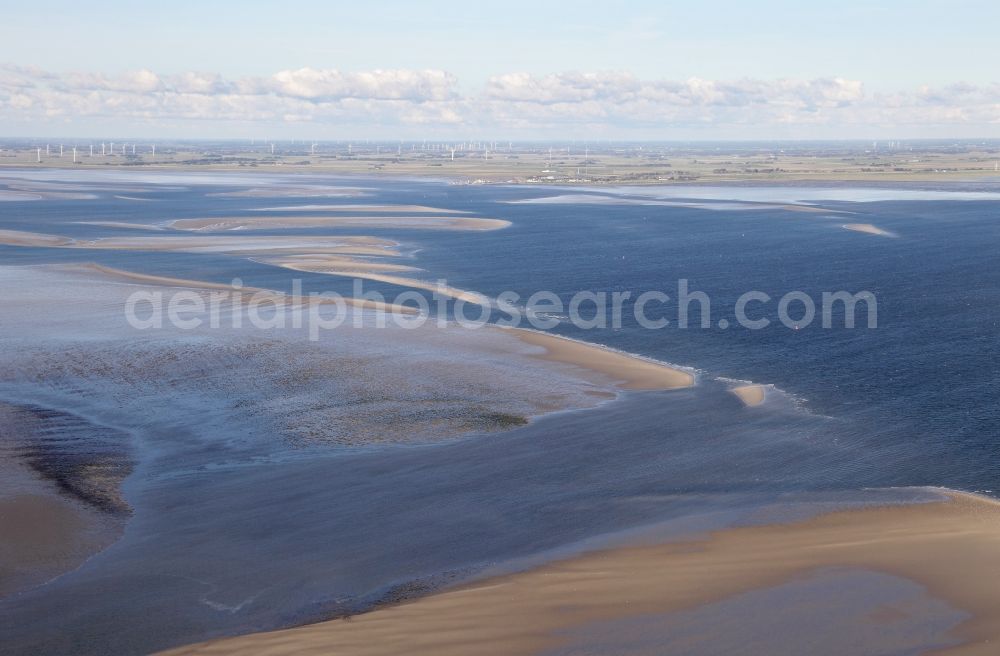 Föhr from the bird's eye view: Wadden Sea east of the island of Foehr in Schleswig-Holstein