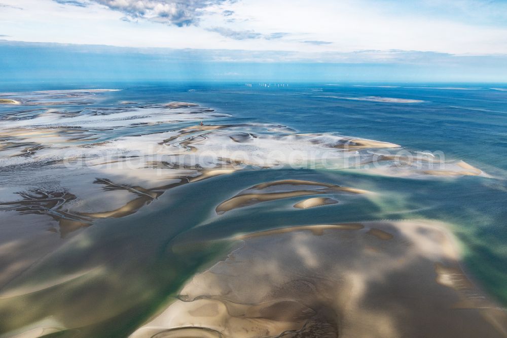 Wurster Nordseeküste from the bird's eye view: Wadden Sea of North Sea Coast in Wurster Nordseekueste in the state Lower Saxony, Germany