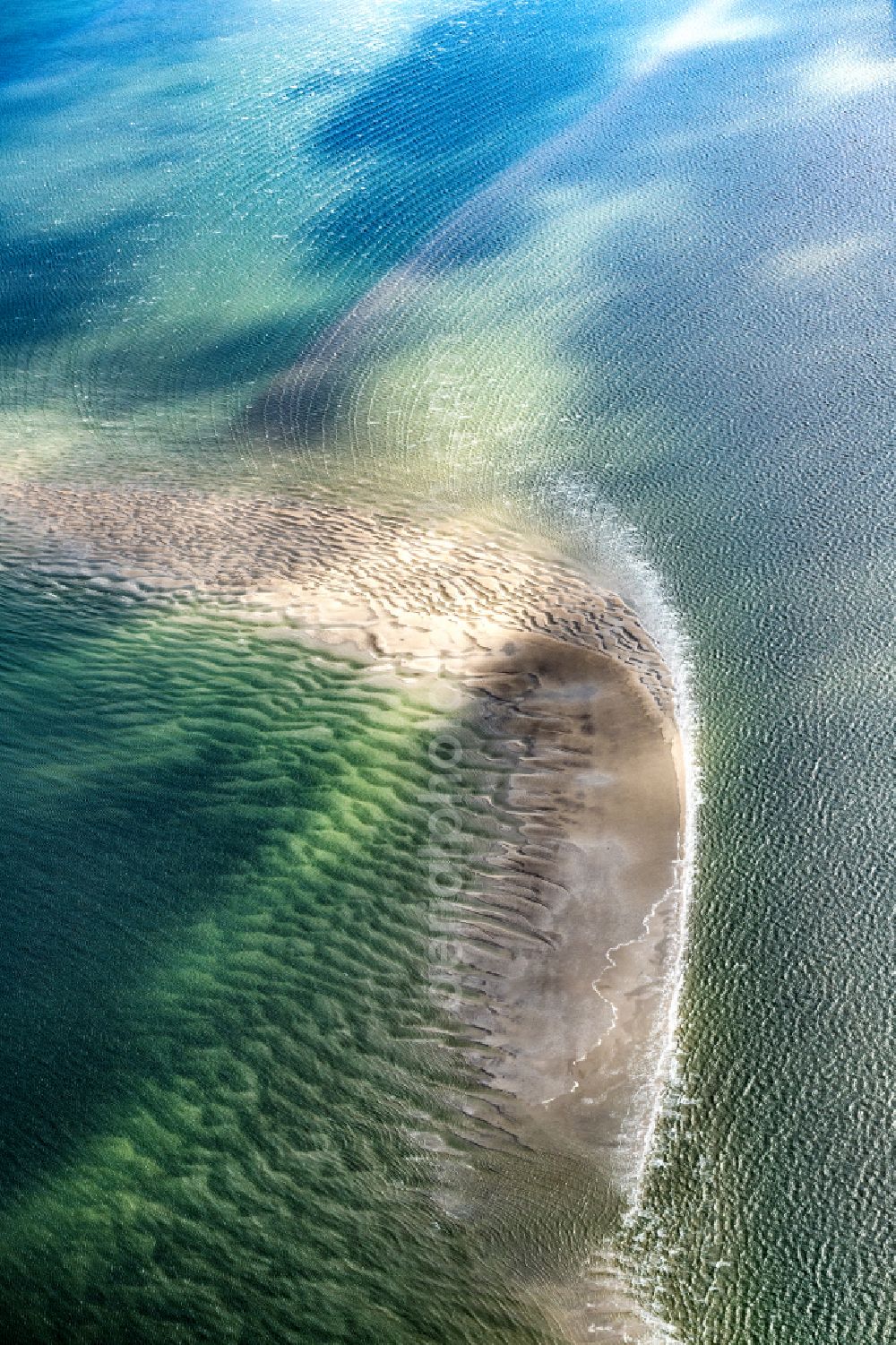 Aerial image Wurster Nordseeküste - Wadden Sea of North Sea Coast in Wurster Nordseekueste in the state Lower Saxony, Germany