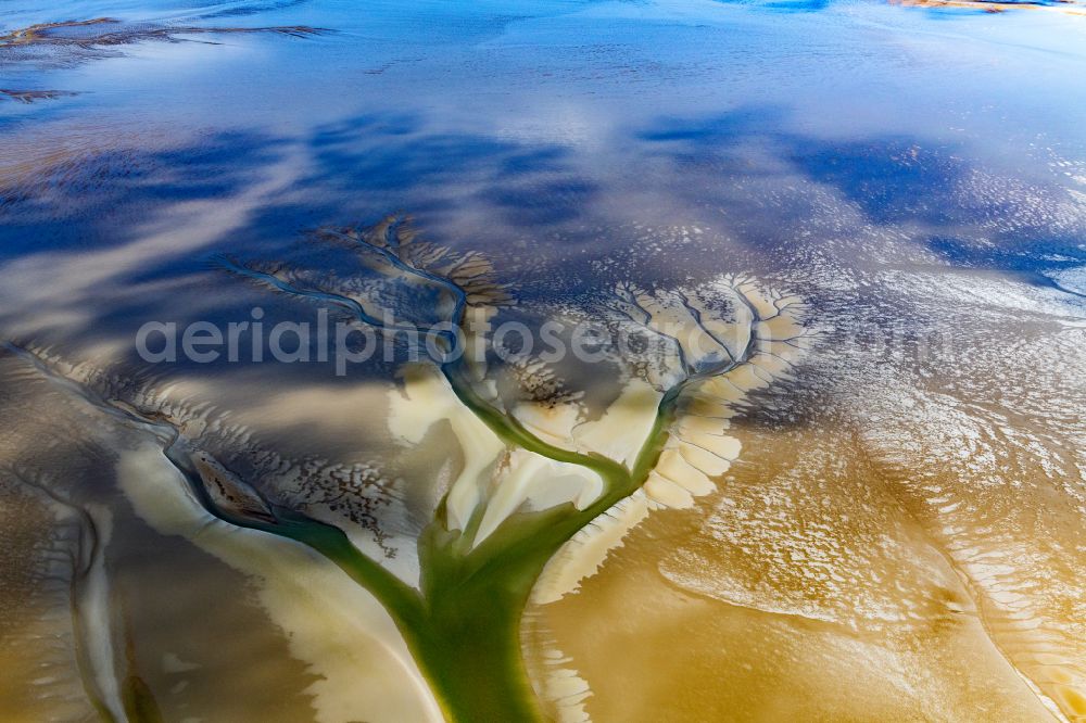 Aerial photograph Wurster Nordseeküste - Wadden Sea of North Sea Coast in Wurster Nordseekueste in the state Lower Saxony, Germany