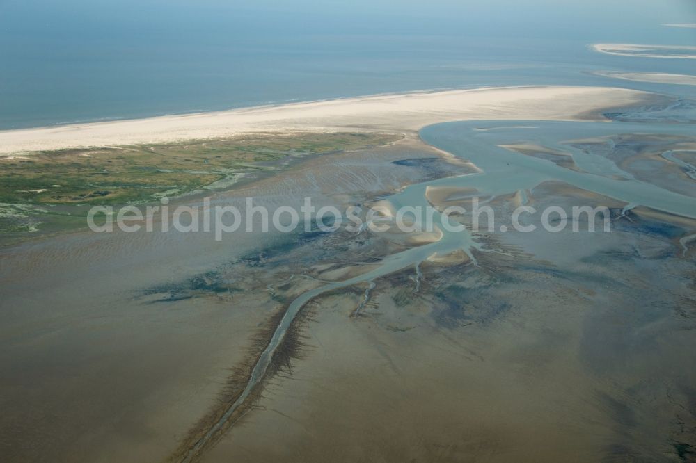 Ameland from above - Mudflats off the West Frisian Island of Ameland in the North Sea coast in the Netherlands