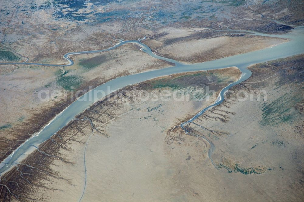 Aerial image Ameland - Mudflats off the West Frisian Island of Ameland in the North Sea coast in the Netherlands