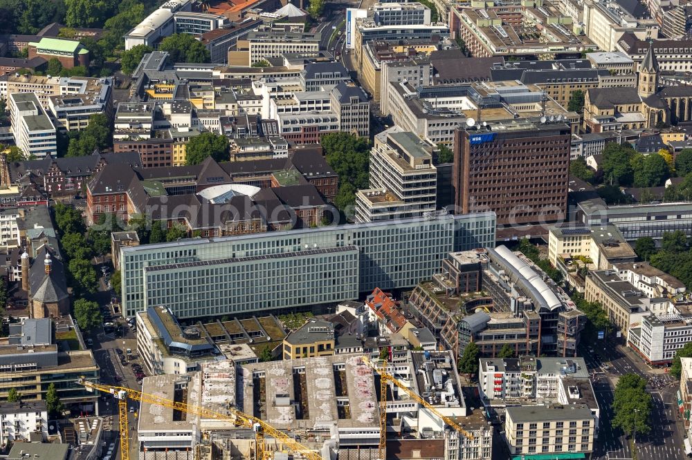 Köln from the bird's eye view: WDR West German Broadcasting - Vierscheibenhaus the radio station in the center of Cologne in North Rhine-Westphalia