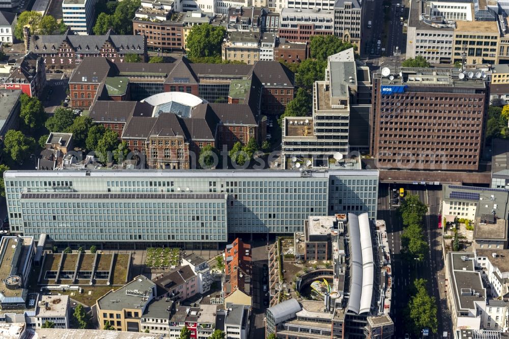 Aerial image Köln - WDR West German Broadcasting - Vierscheibenhaus the radio station in the center of Cologne in North Rhine-Westphalia