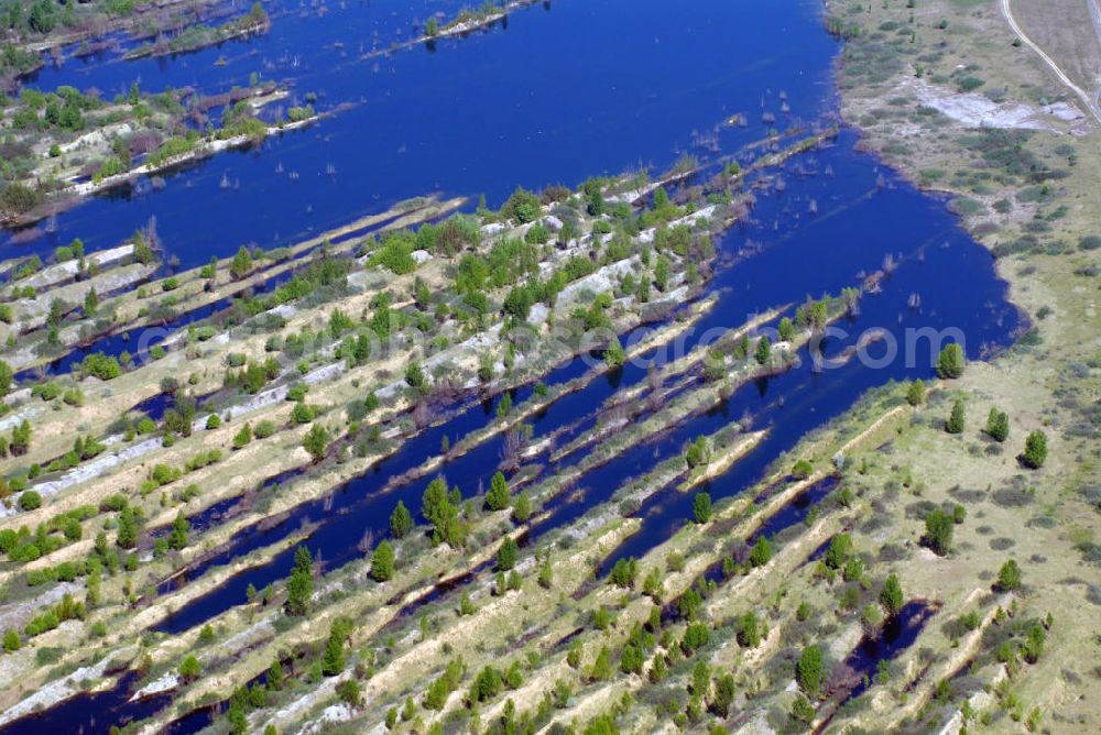 Aerial image BRODAU - Der Werbeliner See ist ein Tagebau-Restsee südwestlich von Delitzsch und nördlich von Leipzig in Sachsen. Er ist aus dem ehemaligen Tagebau Delitzsch-Südwest hervorgegangen.