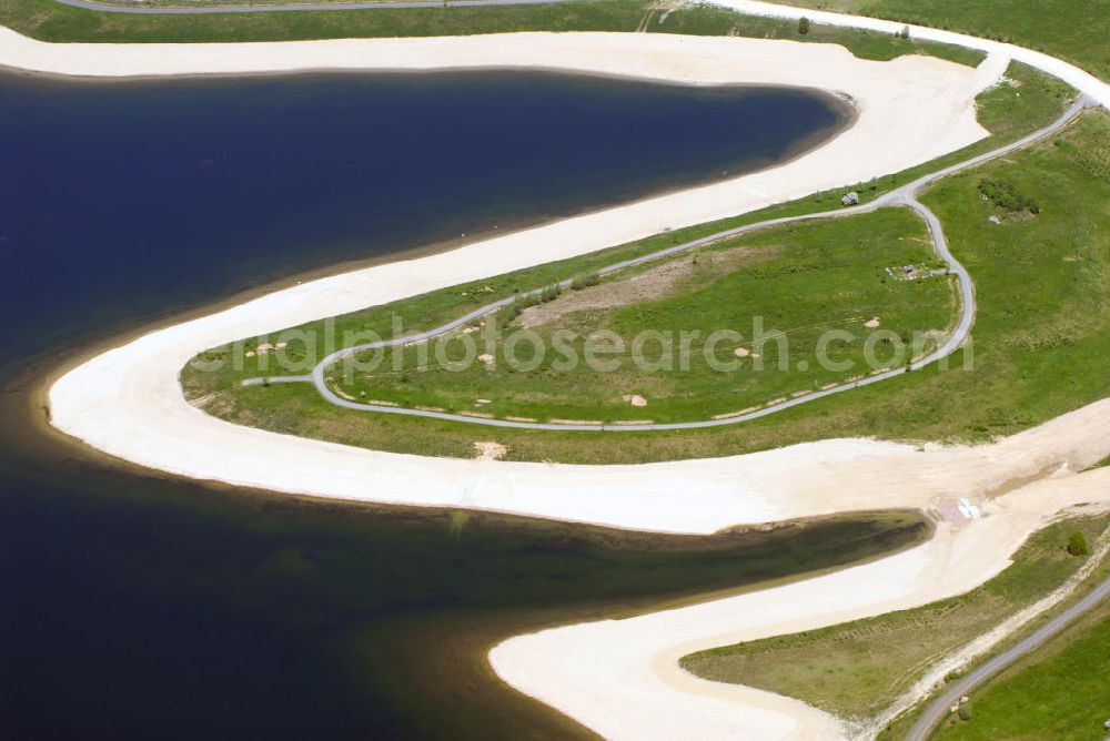 Aerial image BRODAU - Der Werbeliner See ist ein Tagebau-Restsee südwestlich von Delitzsch und nördlich von Leipzig in Sachsen. Er ist aus dem ehemaligen Tagebau Delitzsch-Südwest hervorgegangen.