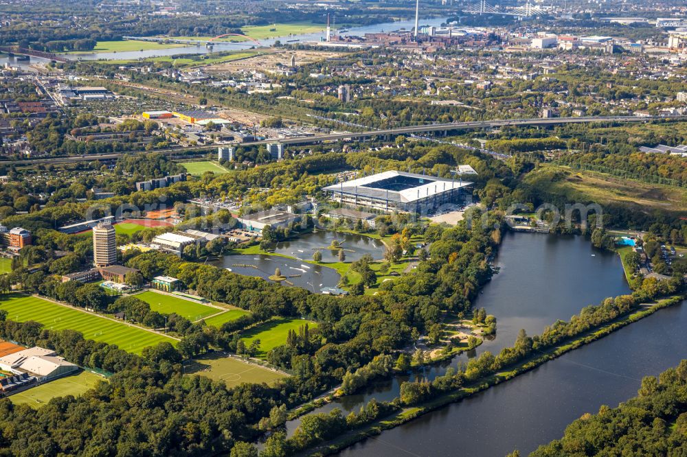 Aerial photograph Duisburg - Wedau Sports Park with the MSV-Arena (formerly Wedaustadion) in Duisburg in North Rhine-Westphalia