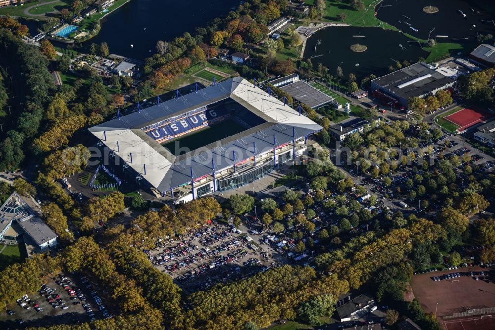 Duisburg from above - Wedau Sports Park with the MSV-Arena (formerly Wedaustadion) in Duisburg in North Rhine-Westphalia