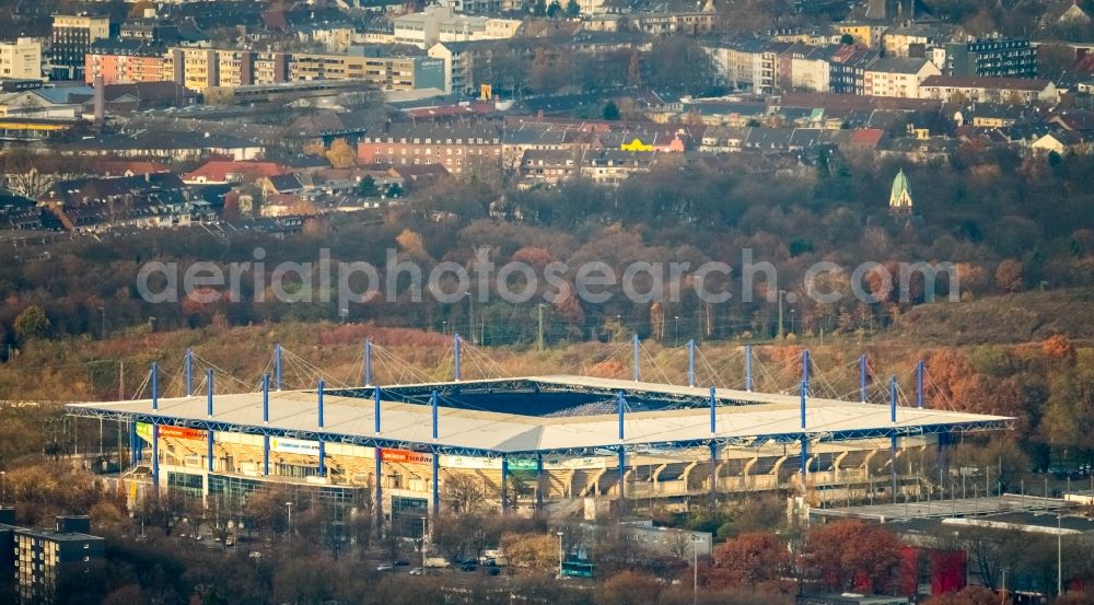 Aerial image Duisburg - Wedau Sports Park with the MSV-Arena (formerly Wedaustadion) in Duisburg in North Rhine-Westphalia