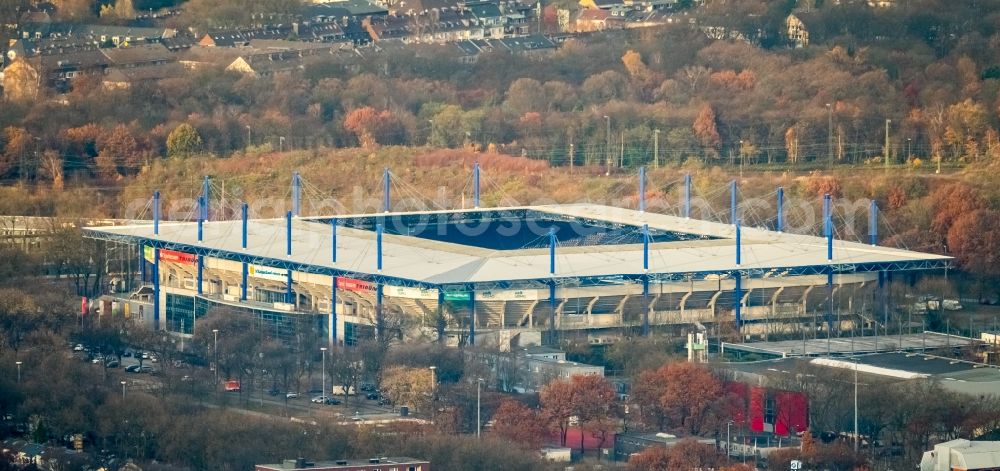 Aerial photograph Duisburg - Wedau Sports Park with the MSV-Arena (formerly Wedaustadion) in Duisburg in North Rhine-Westphalia