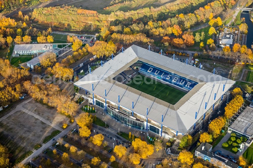 Aerial photograph Duisburg - Wedau Sports Park with the MSV-Arena (formerly Wedaustadion) in Duisburg in North Rhine-Westphalia