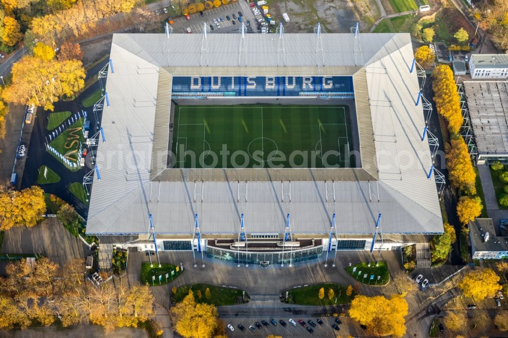 Aerial image Duisburg - Wedau Sports Park with the MSV-Arena (formerly Wedaustadion) in Duisburg in North Rhine-Westphalia