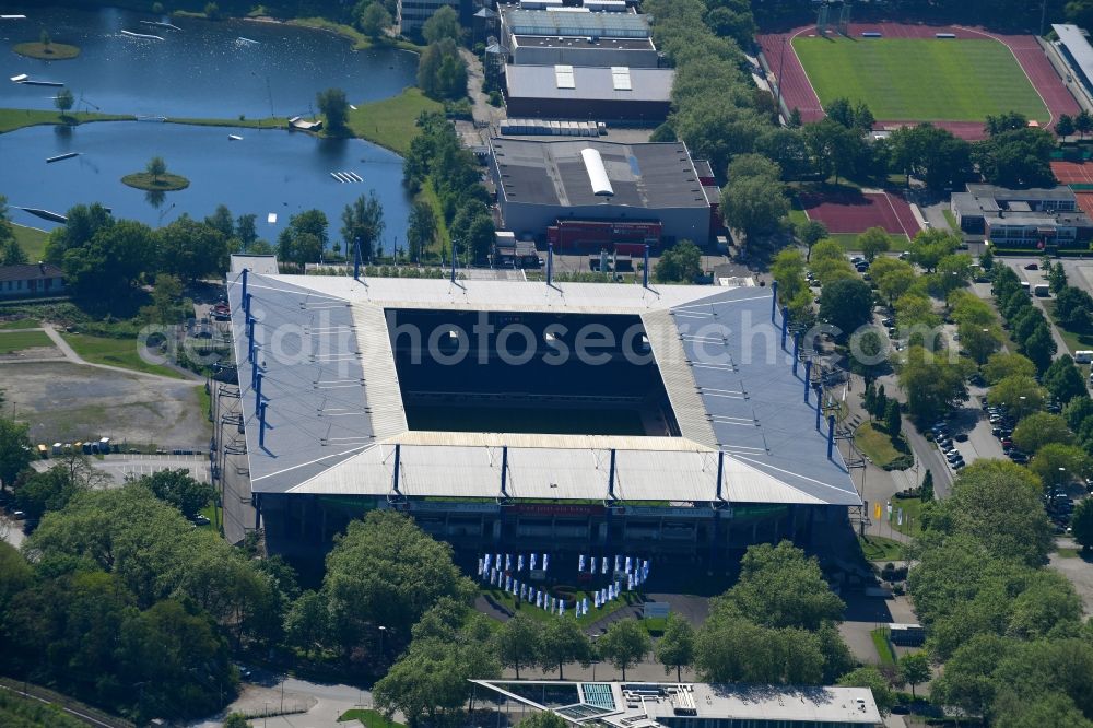 Aerial image Duisburg - Wedau Sports Park with the MSV-Arena (formerly Wedaustadion) in Duisburg in North Rhine-Westphalia