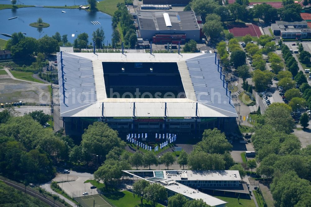 Aerial photograph Duisburg - Wedau Sports Park with the MSV-Arena (formerly Wedaustadion) in Duisburg in North Rhine-Westphalia