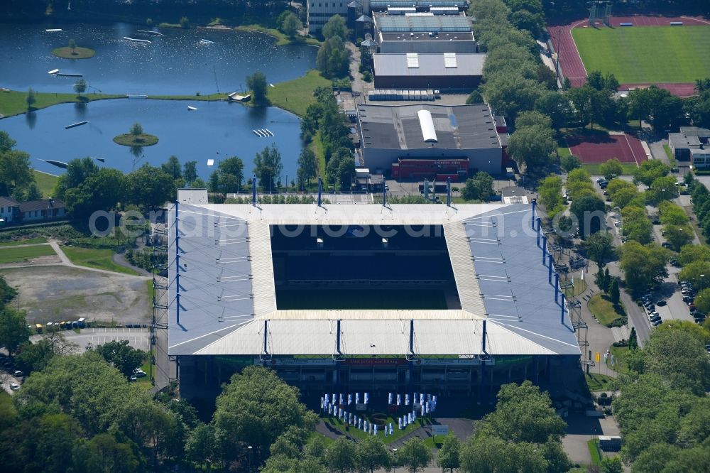 Duisburg from above - Wedau Sports Park with the MSV-Arena (formerly Wedaustadion) in Duisburg in North Rhine-Westphalia