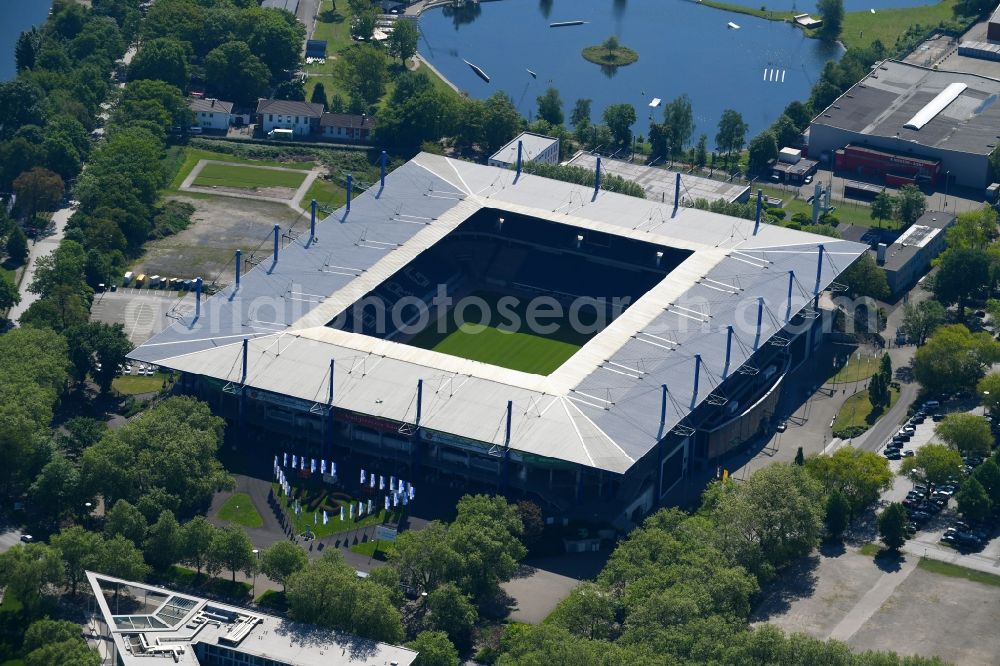 Aerial image Duisburg - Wedau Sports Park with the MSV-Arena (formerly Wedaustadion) in Duisburg in North Rhine-Westphalia