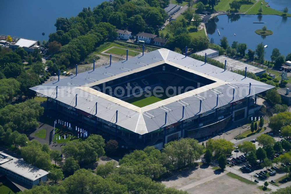 Aerial photograph Duisburg - Wedau Sports Park with the MSV-Arena (formerly Wedaustadion) in Duisburg in North Rhine-Westphalia