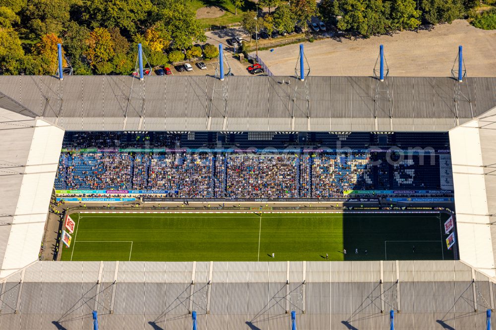 Duisburg from above - Wedau Sports Park with the MSV-Arena (formerly Wedaustadion) in Duisburg in North Rhine-Westphalia