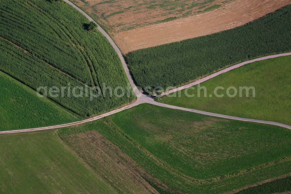 Aerial photograph Rheinfelden (Baden) - Crossroad in the fields in Rheinfelden (Baden) in the state Baden-Wuerttemberg