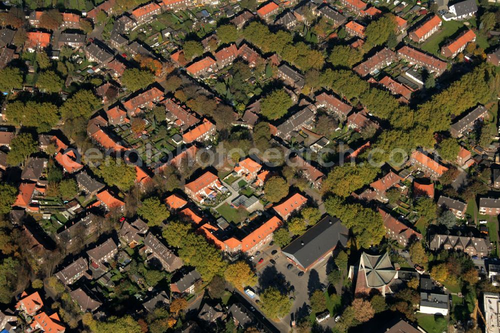 Duisburg from the bird's eye view: Blick auf Wehhofen einem Stadtteil von Duisburg.