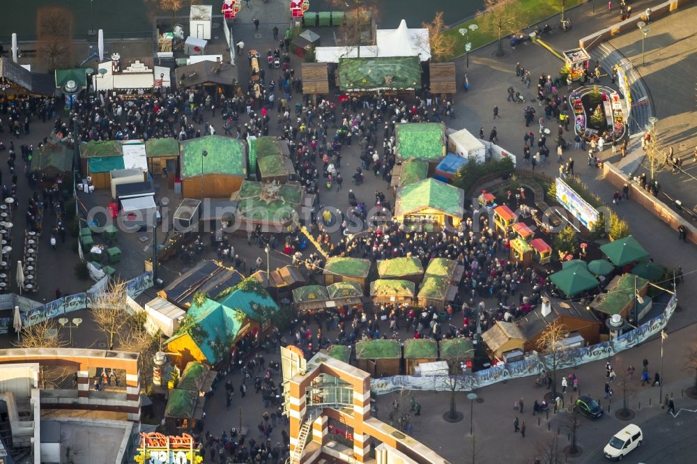 Oberhausen from the bird's eye view: Christmas market at the Centro Oberhausen in North Rhine-Westphalia