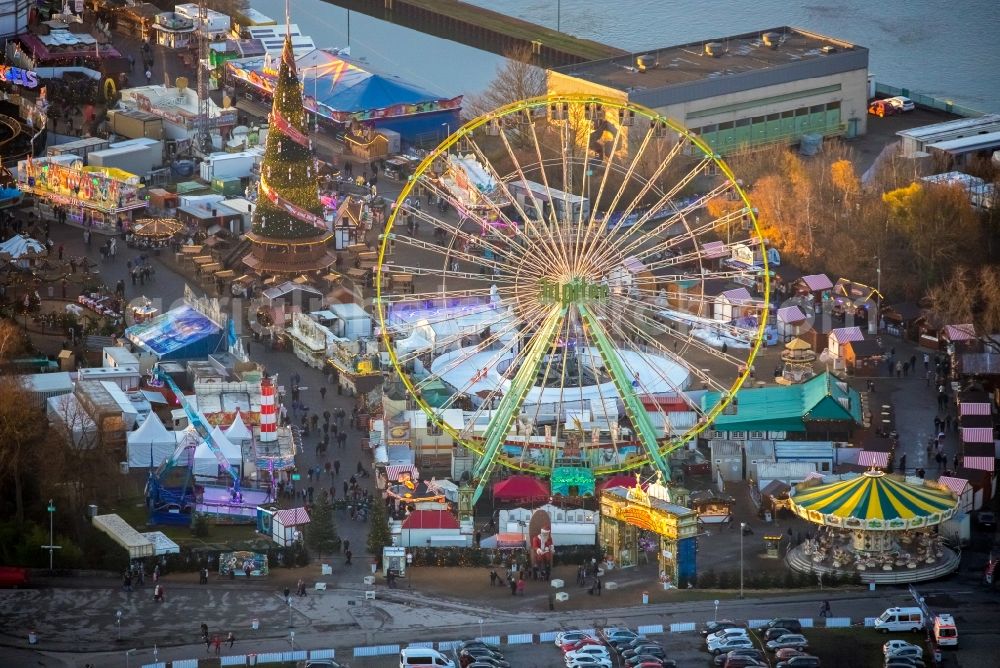 Aerial image Herne - Christmas market - event area in the district Wanne-Eickel in Herne in the state North Rhine-Westphalia, Germany