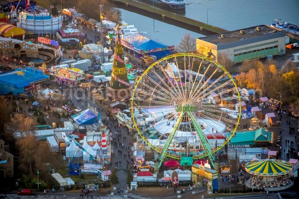 Herne from above - Christmas market - event area in the district Wanne-Eickel in Herne in the state North Rhine-Westphalia, Germany