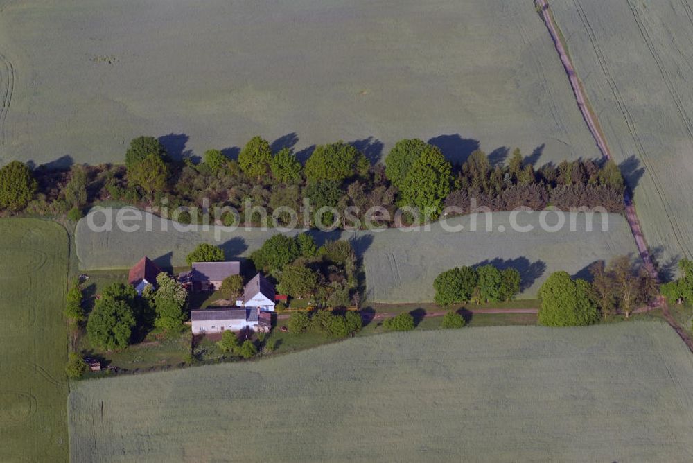 Aerial image Templin - Blick auf einen Weiler am Dollshof nahe Templin. Ein Weiler ist eine kleine Wohnsiedlung, die kleiner als ein Dorf ist und nur aus sehr wenigen Gebäuden besteht. Dieser Weiler befindet sich in der Uckermark und ist der Stadt Templin zugehörig. Der in unmittelbarer Umgebung sich befindene Wald, sowie der Netzowsee machen die Wohnlage zu einer Naturidylle.