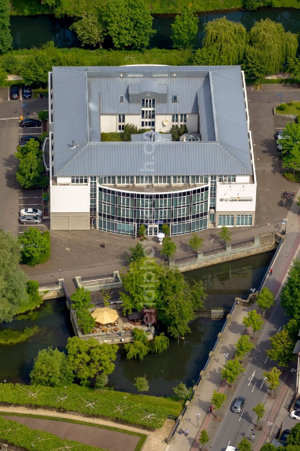 Lippstadt from above - View of the Welcome Hotel in Lippstadt in the state North Rhine-Westphalia