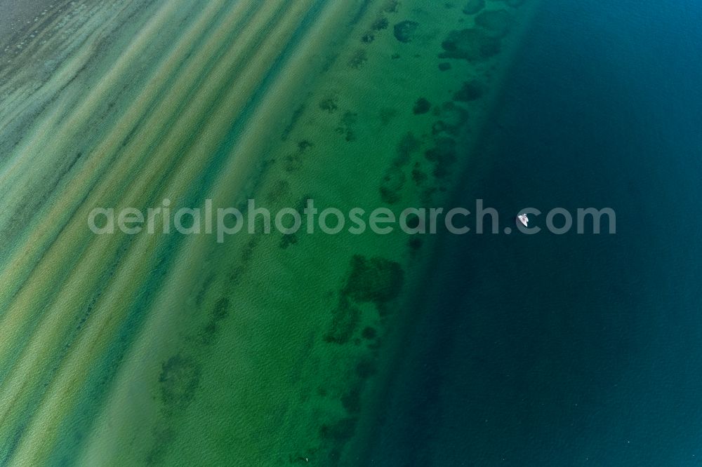 Aerial photograph Friedrichshafen - Wavy lake bottom on Lake Constance in Friedrichshafen on Lake Constance in the state Baden-Wuerttemberg, Germany