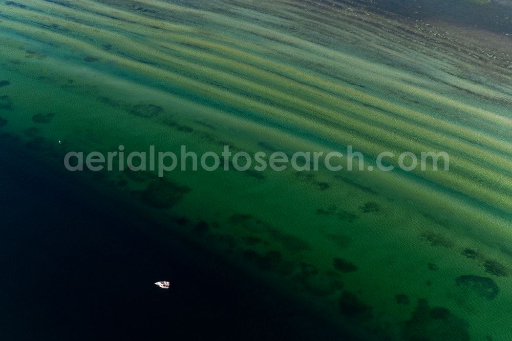 Friedrichshafen from above - Wavy lake bottom on Lake Constance in Friedrichshafen on Lake Constance in the state Baden-Wuerttemberg, Germany