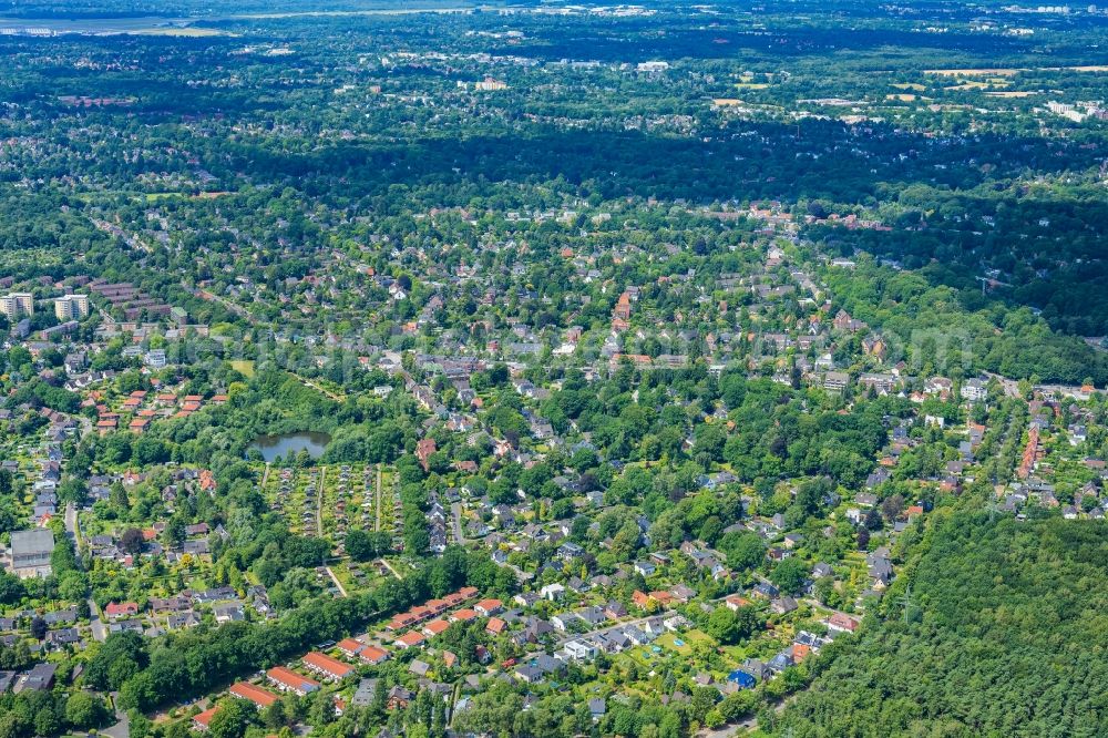 Hamburg from above - Wellingsbuettel district in Hamburg, Germany