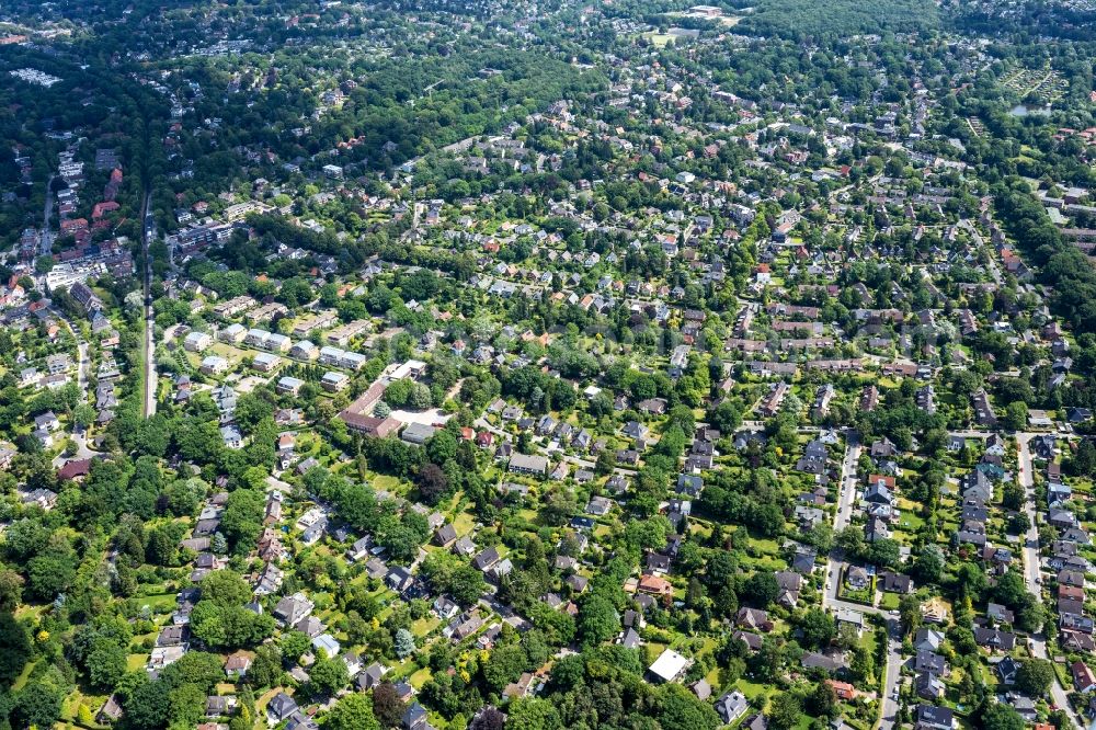 Hamburg from above - Wellingsbuettel district in Hamburg, Germany