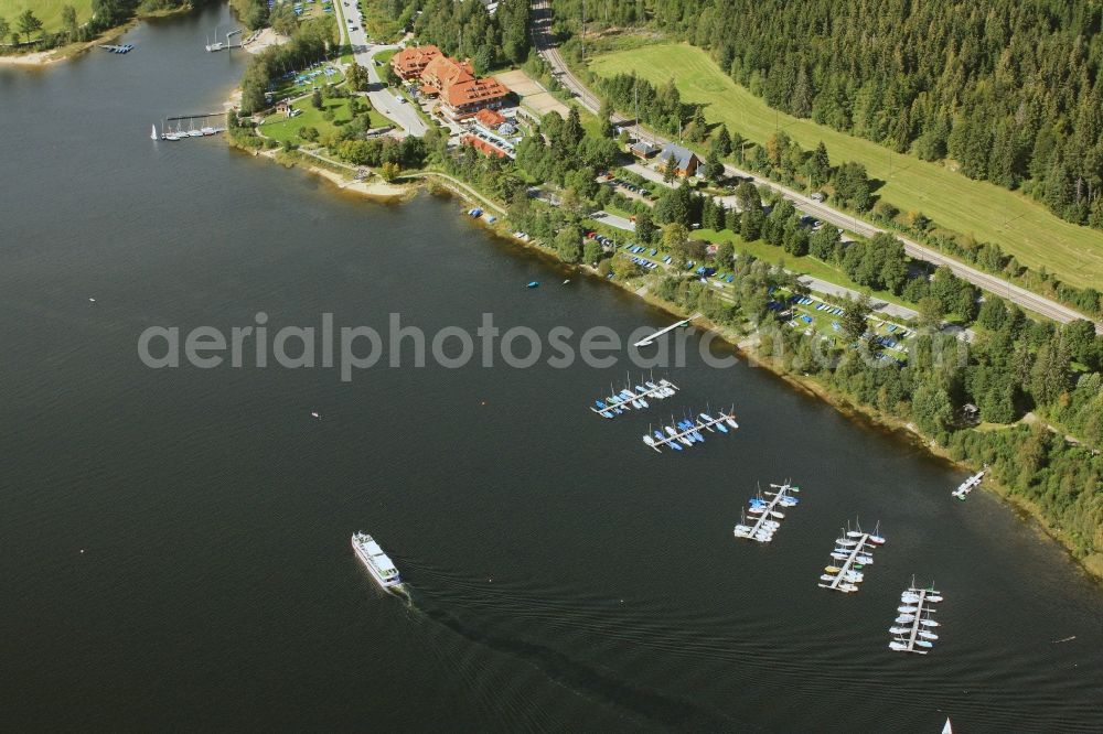 Schluchsee from above - Wellness Hotel grouse Black Forest on the banks of the recreation area Schluchsee in Baden-Wuerttemberg