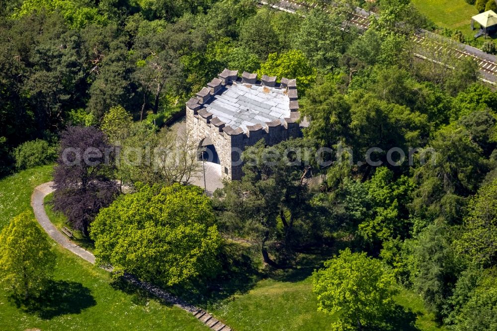 Bad Laasphe from the bird's eye view: World Warrior Memorial - Memorial on Castle Hill in Bad Laasphe in the state of North Rhine-Westphalia