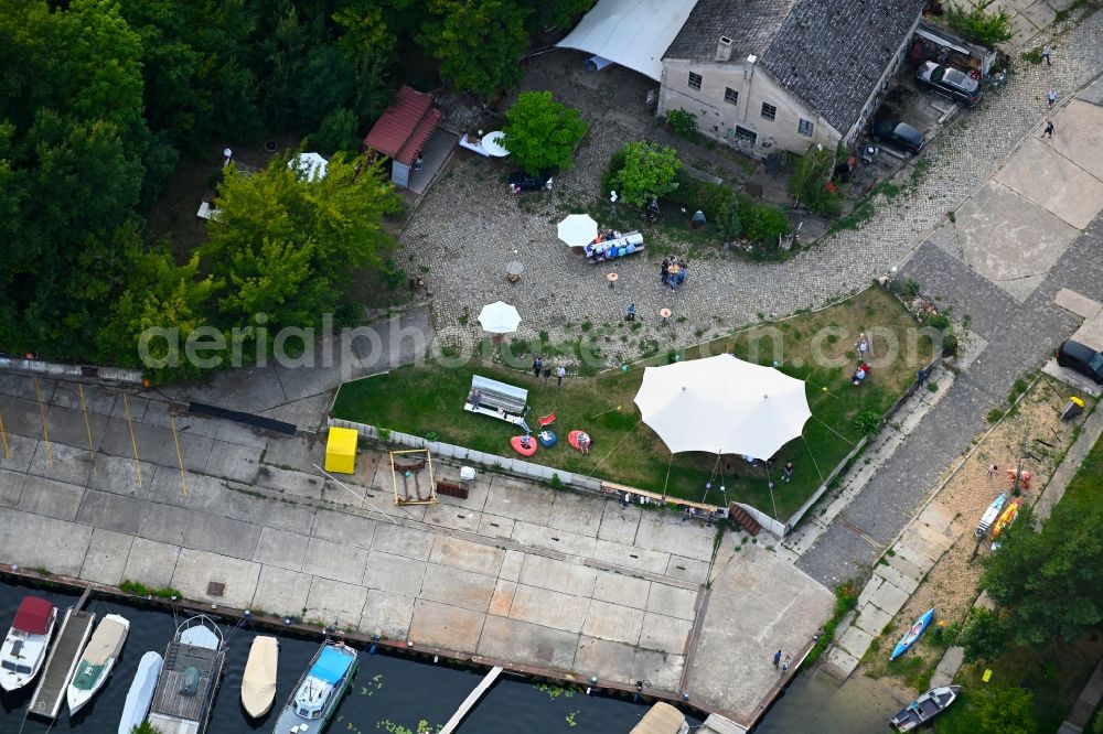 Aerial photograph Woltersdorf - Shipyard - site of the Bootsmanufaktur Nils Clausen in Woltersdorf in the state Brandenburg, Germany