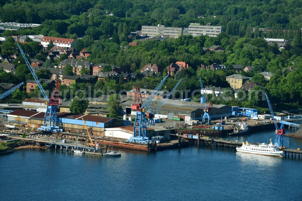 Aerial photograph Kiel - Shipyard - site of the Lindenau Shipyard in Kiel in the state Schleswig-Holstein, Germany