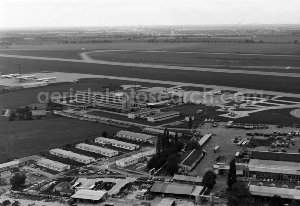 Schönefeld from above - Shipyard of the aeronautical company of the GDR airline INTERFLUG in Schoenefeld in the state Brandenburg, Germany