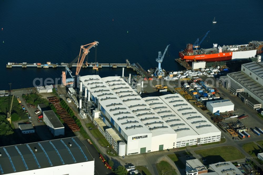 Rostock from above - Shipyard - site of the Neptun shipyard in Rostock in the state Mecklenburg - Western Pomerania, Germany