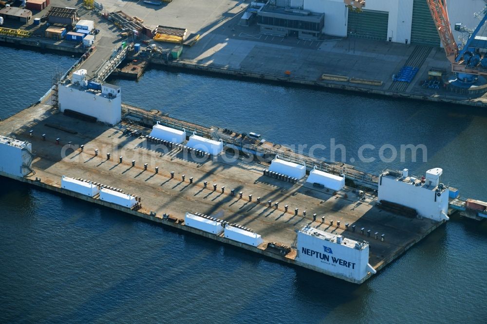 Aerial photograph Rostock - Shipyard - site of the Neptun Werft in Rostock in the state Mecklenburg - Western Pomerania, Germany