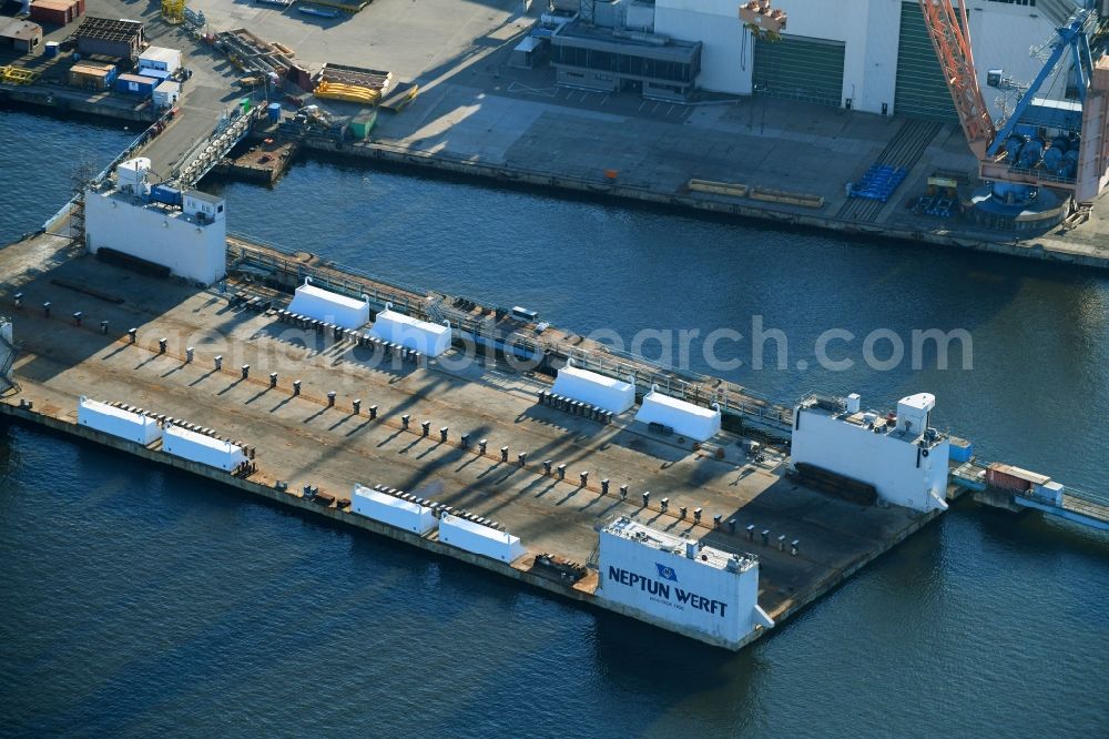 Rostock from above - Shipyard - site of the Neptun Werft in Rostock in the state Mecklenburg - Western Pomerania, Germany