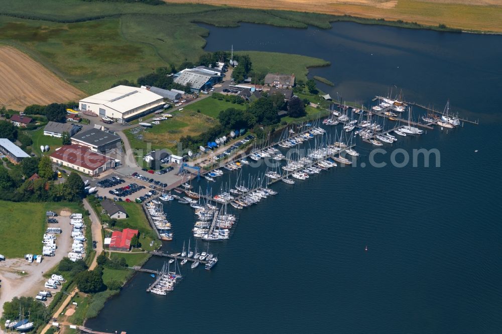 Kappeln from above - Shipyard at Grauhoeft on the banks of Schlei in the district Grauhoeft in Kappeln in the state Schleswig-Holstein, Germany