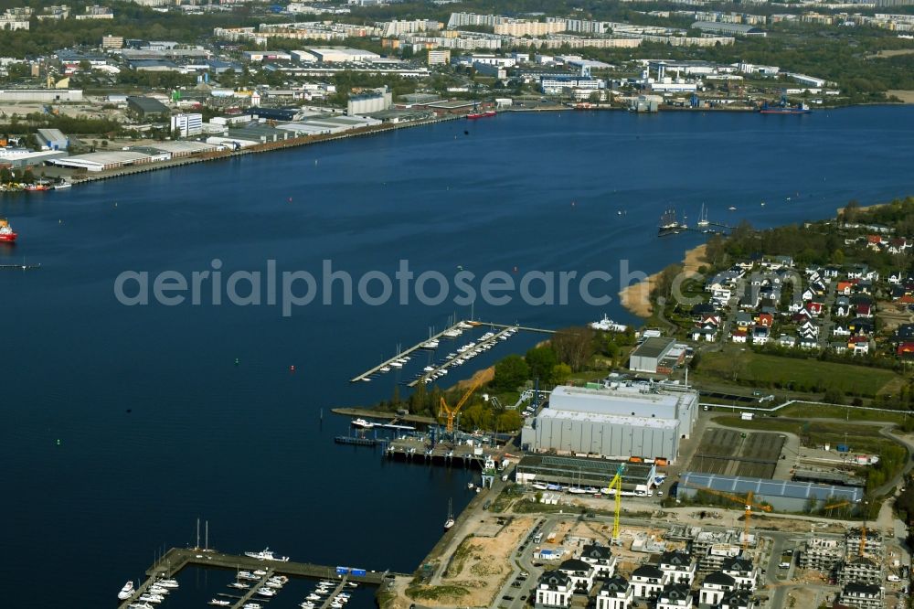 Rostock from the bird's eye view: Shipyard - site of the TAMSEN MARITIM GmbH on Maritimstrasse in Rostock in the state Mecklenburg - Western Pomerania, Germany