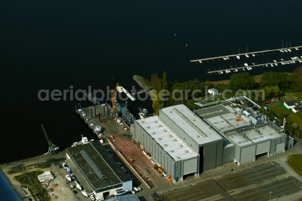 Aerial image Rostock - Shipyard - site of the TAMSEN MARITIM GmbH on Maritimstrasse in Rostock in the state Mecklenburg - Western Pomerania, Germany