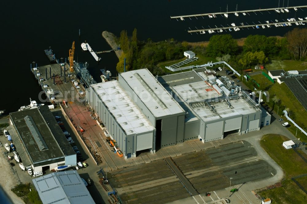 Aerial photograph Rostock - Shipyard - site of the TAMSEN MARITIM GmbH on Maritimstrasse in Rostock in the state Mecklenburg - Western Pomerania, Germany