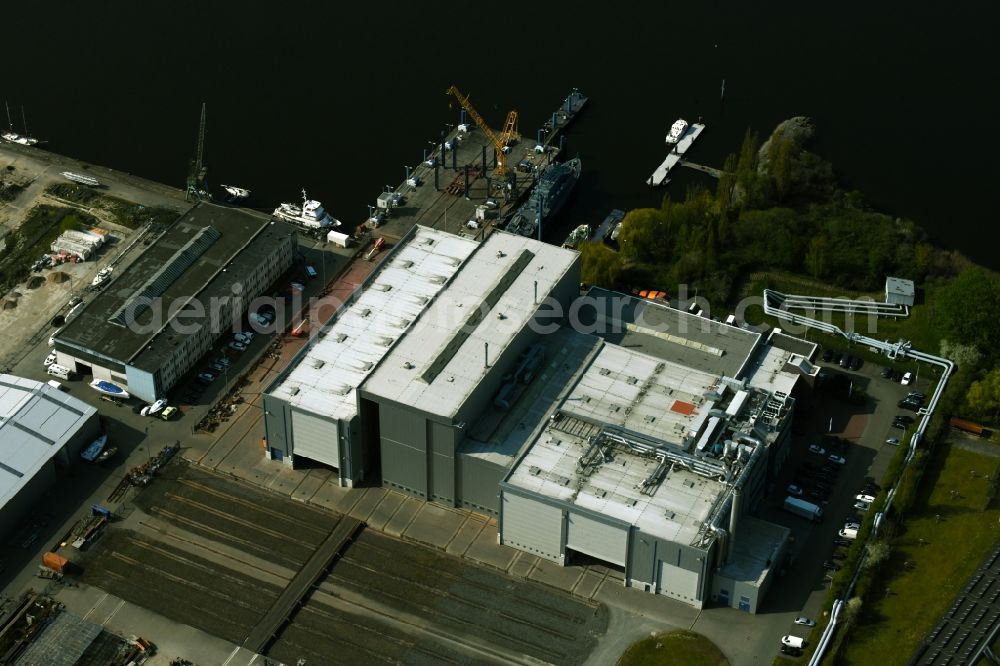 Aerial photograph Rostock - Shipyard - site of the TAMSEN MARITIM GmbH on Maritimstrasse in Rostock in the state Mecklenburg - Western Pomerania, Germany