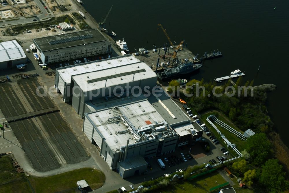 Aerial image Rostock - Shipyard - site of the TAMSEN MARITIM GmbH on Maritimstrasse in Rostock in the state Mecklenburg - Western Pomerania, Germany